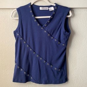 Vintage Victoria Jones cotton sleeveless corset style blouse